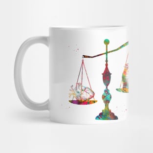 Scales heart and money Mug